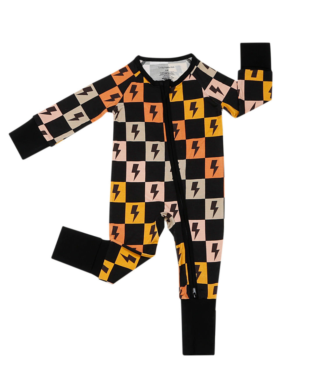 Bamboo Zip Romper | Colorful Checks + Bolts