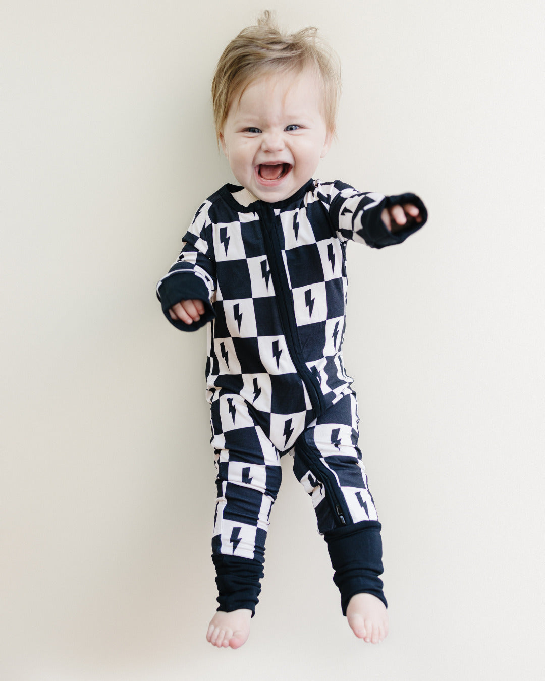 Bamboo Zip Romper | Checks + Bolts