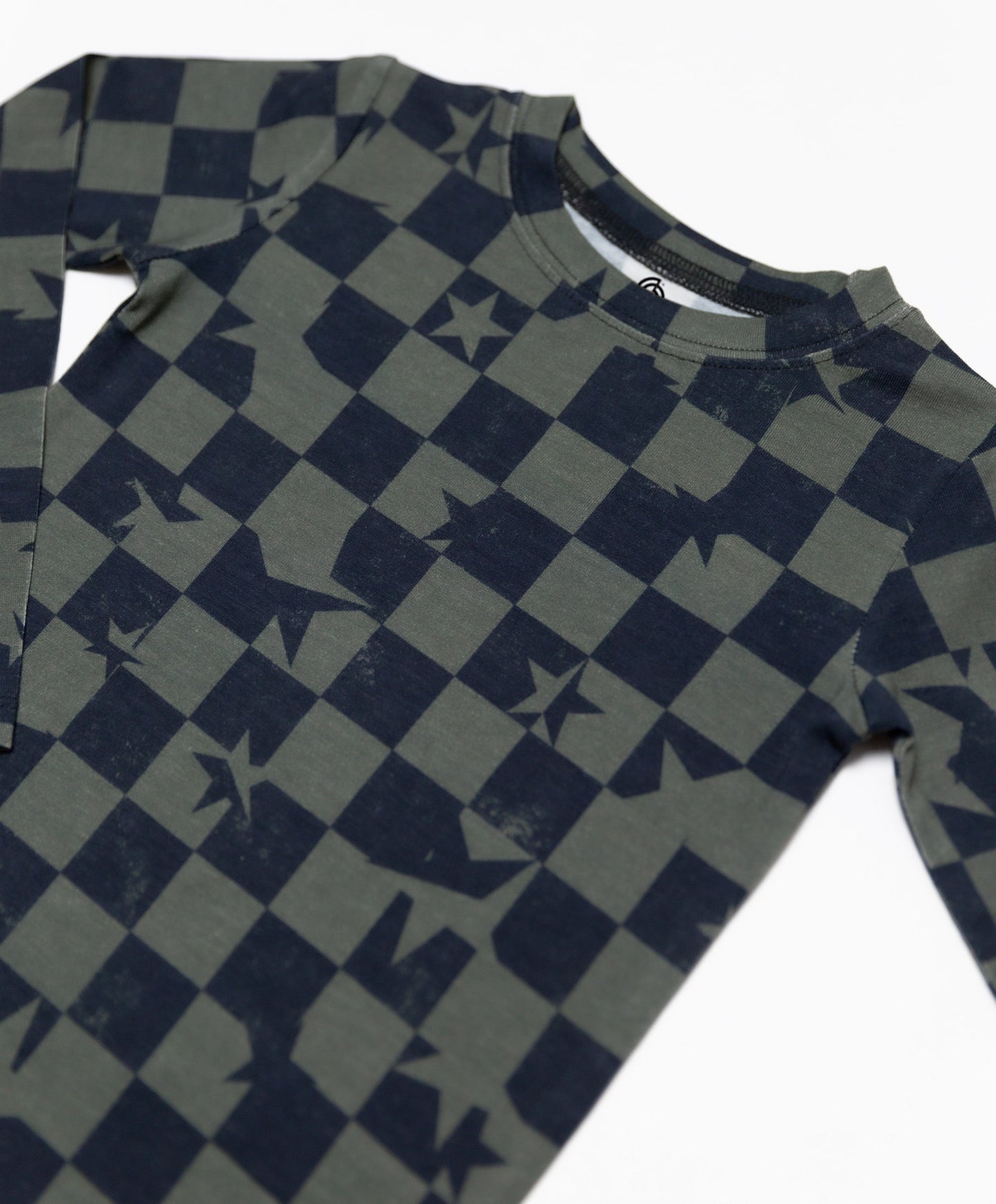 Olive Checkered Star Two-Piece Set