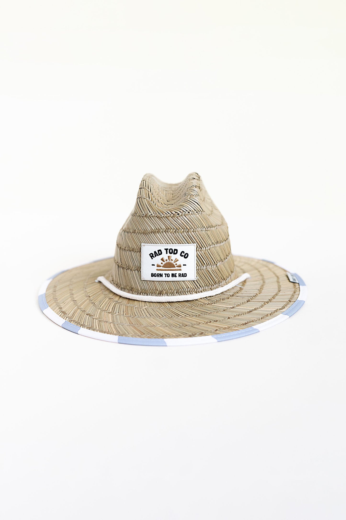 TODDLER STRAW HAT - AZURE CHECKS