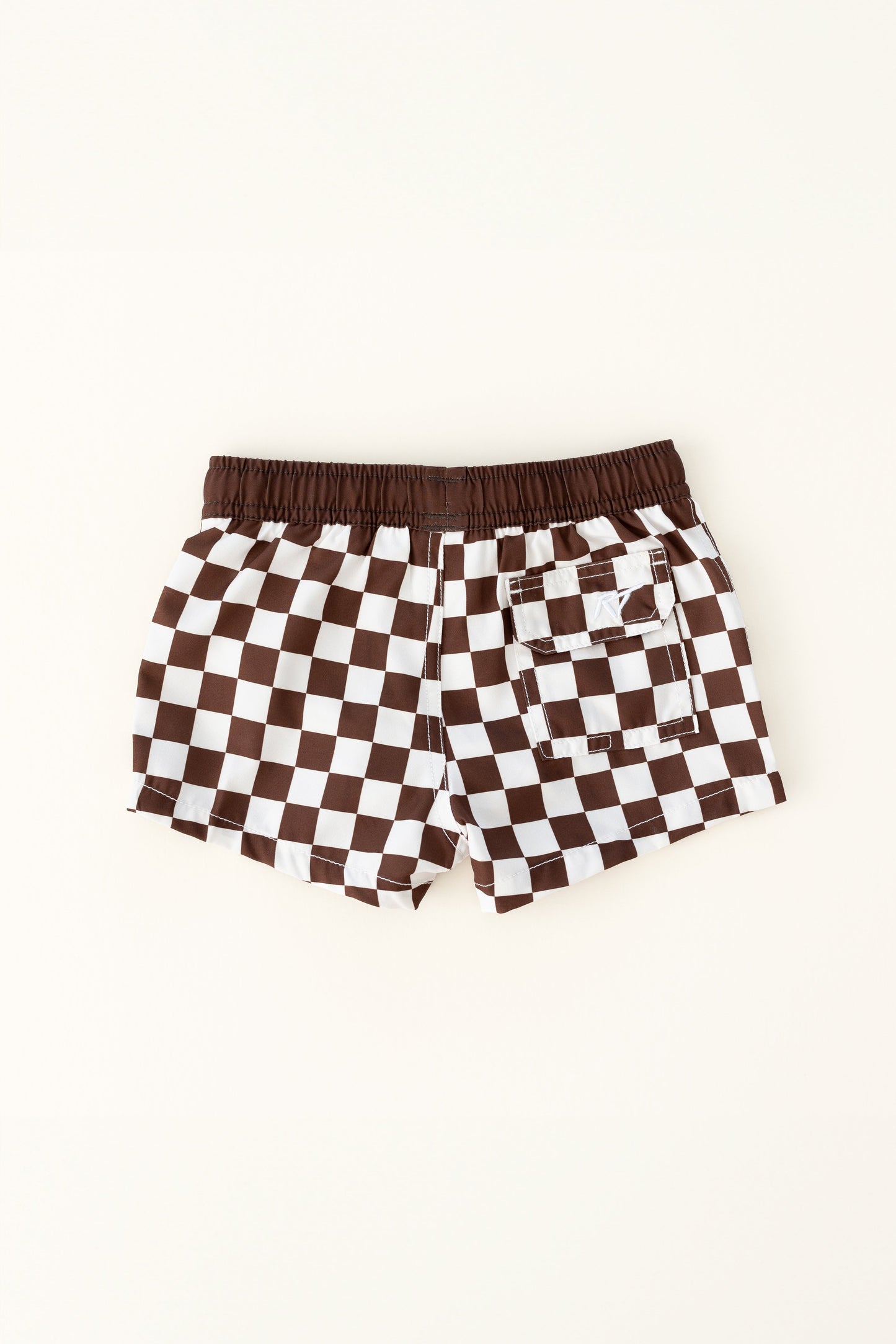 BRONZE CHECKERS TODDLER SWIM TRUNKS