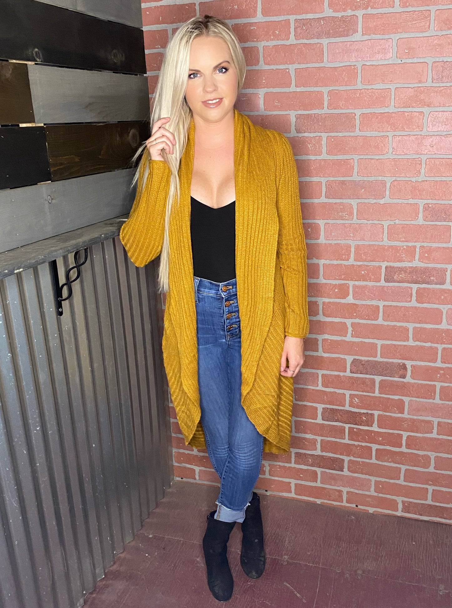 Ribbed Knit Duster