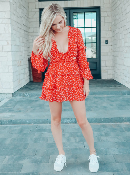 Palm Springs Floral Cutout Dress