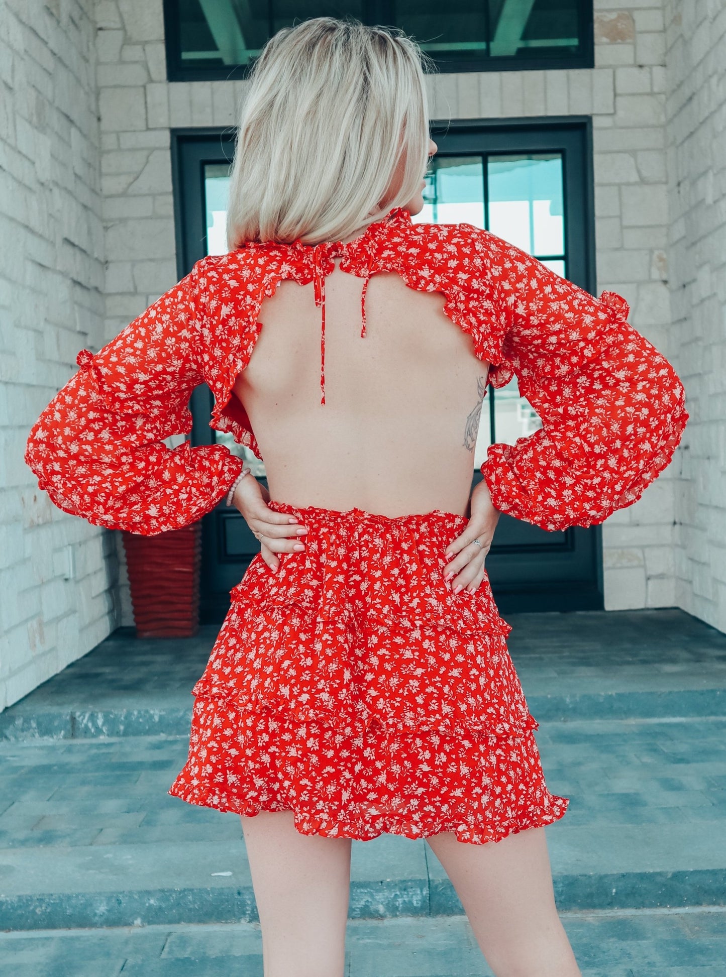 Palm Springs Floral Cutout Dress