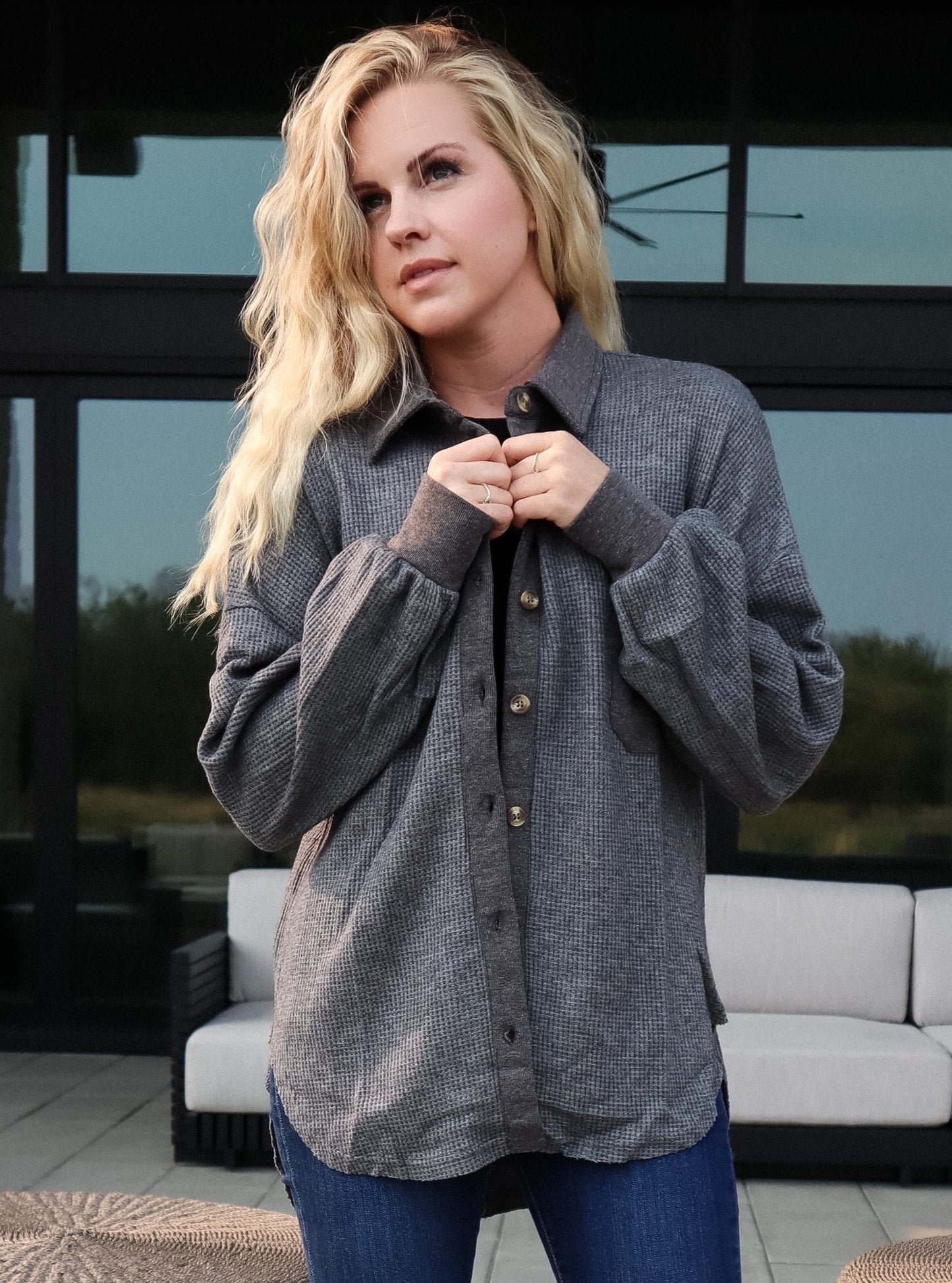 Waffle Knit Shacket