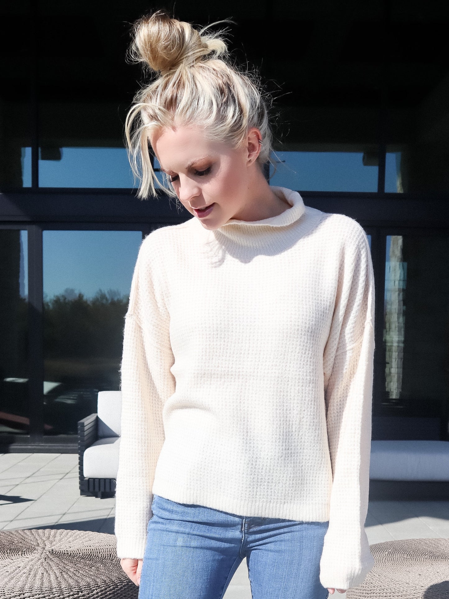 Waffle Knit Sweater