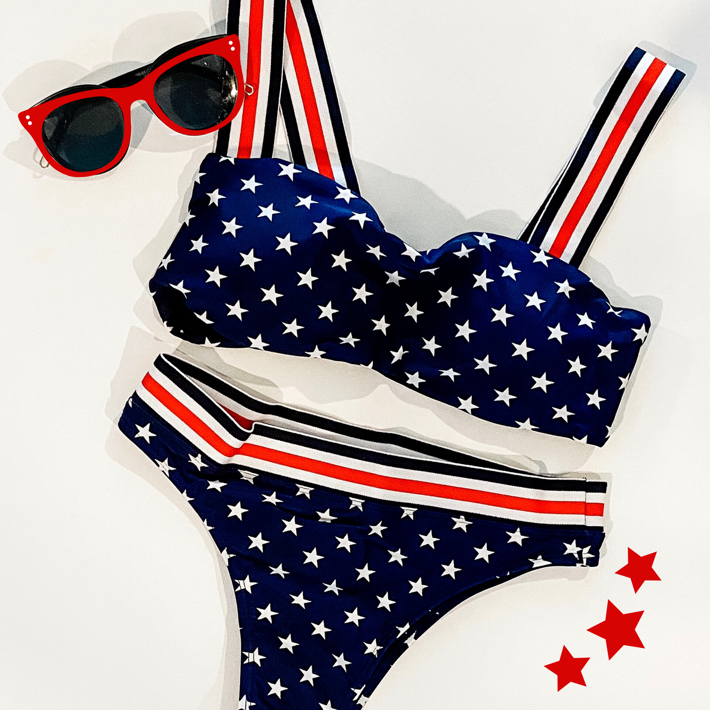 Stars + Stripes Bikini Top