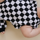 Bubble Romper | Checkered Smiley Black