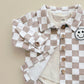 Cotton Shacket | Smiley Checkered Latte