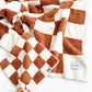 Checkered Plush Blanket | Copper