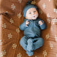 Navy Organic Ribbed Newborn Knot Hat