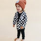 Cotton Shacket | Smiley Checkered Black