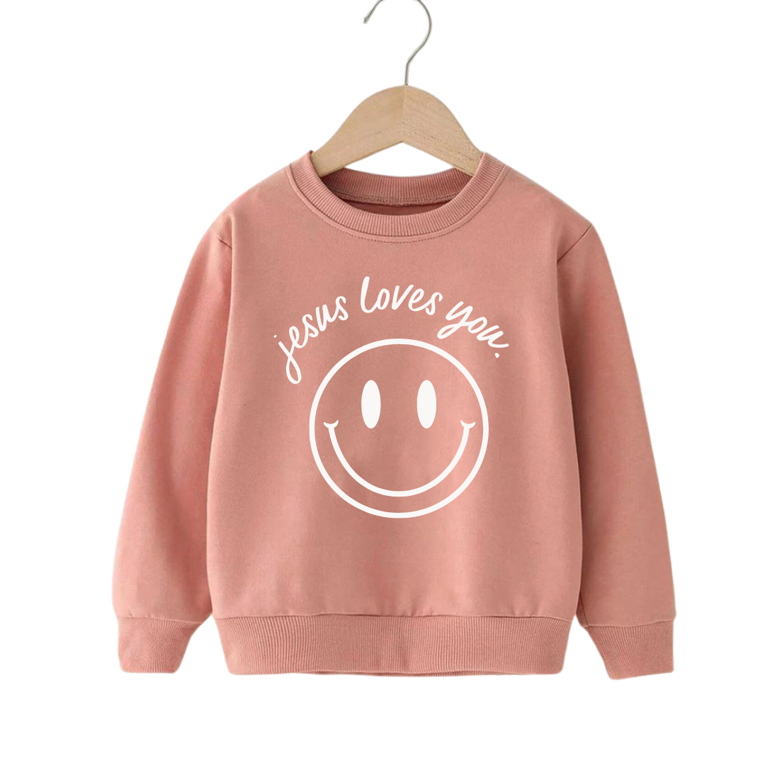 Jesus Loves You Smiley Toddler Pullover