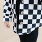 Cotton Shacket | Smiley Checkered Black