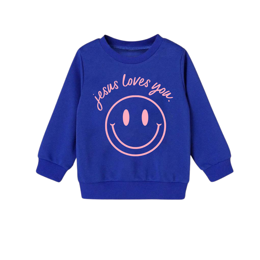Jesus Loves You Smiley Toddler Pullover
