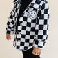 Cotton Shacket | Smiley Checkered Black