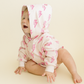 Hooded Bubble Romper | Pink Bolts