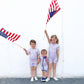 RED WHITE & BLUE STARS | SHORTIE ZIP ROMPER