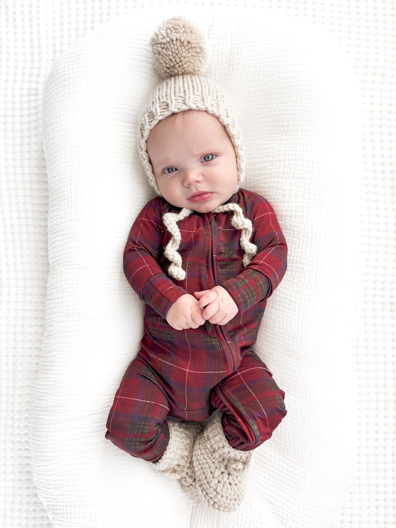 COZY PLAID | ZIP ROMPER