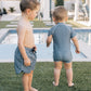 Navy Gingham Swim Shorts