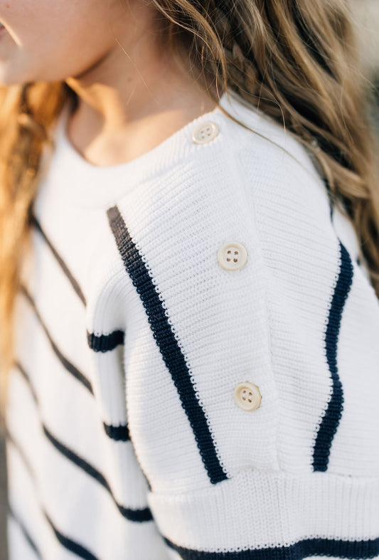 Navy Stripe Knit Sweater