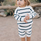 Navy Stripe Knit Shorts