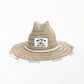 TODDLER STRAW HAT - AZURE CHECKS