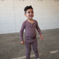 Bamboo Two Piece Pajamas | Maroon Stripe