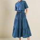 ABSOLUTE EDGE DENIM MIDI DRESS