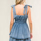 ALONG THE SHORELINE DENIM MINI DRESS