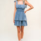 ALONG THE SHORELINE DENIM MINI DRESS