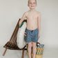 Navy Gingham Swim Shorts