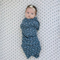 Navy Berry Muslin Swaddle Blanket