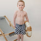 Wavy Checkered Swim Shorts