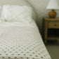 Navy Berry + Cream Berry Lace Twin Muslin Quilt