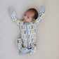 Dusty Blue Bunny Bamboo Zipper