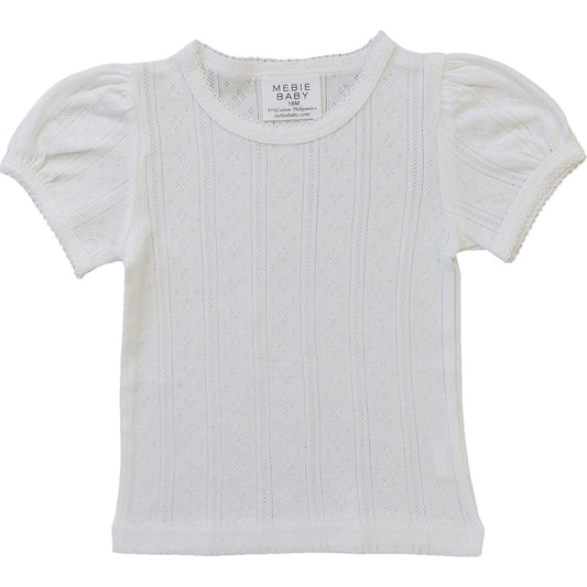 White Pointelle Tee