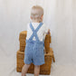 Blue Stripe Short Overalls