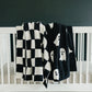 Black + White Checkered Plush Blanket