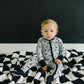Black + White Checkered Plush Blanket