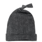 Washed Black Denim Print Knotted Beanie