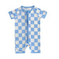 Bamboo Shorty Romper | Blue Checkered