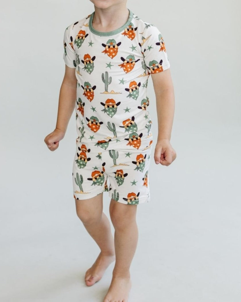 Bamboo Two Piece Shorts Set | Smiley Cowboy