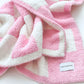 Checkered Plush Blanket | Pink