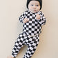 Checkered Smiley Lounge Set | Black