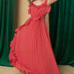 ANGELIC ENTRANCE PLEATED MAXI DRESS