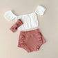 Ribbed Crop Top Set | Dusty Rose