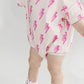 Short Sleeve Bubble Romper | Pink Bolts